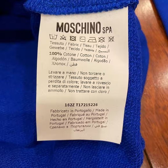 Moschino Blue Graphic Cotton Hooded Sweatshirt - Picture 9 of 9